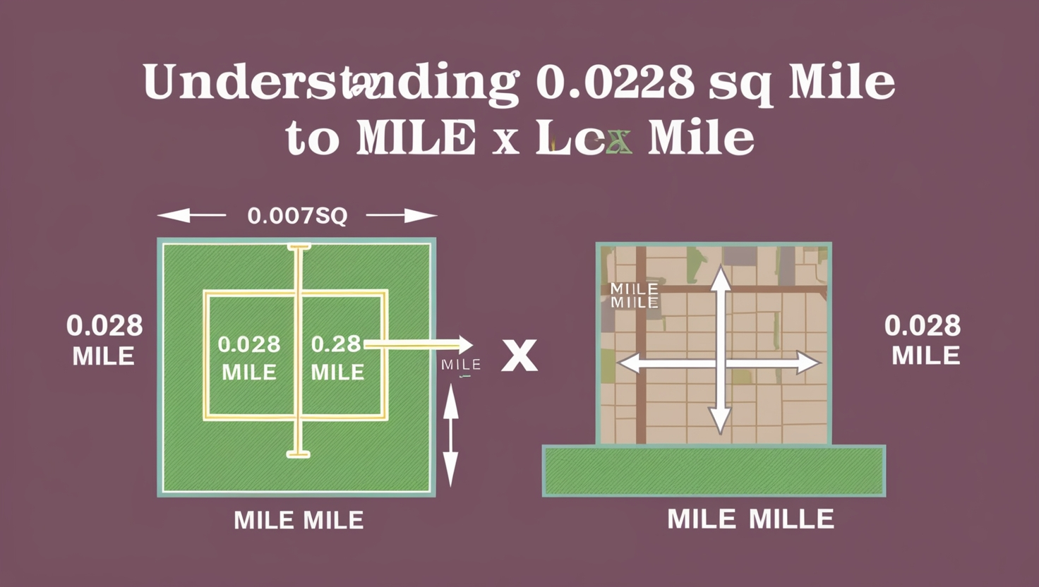 0.028 Sq Mile to Mile x Mile